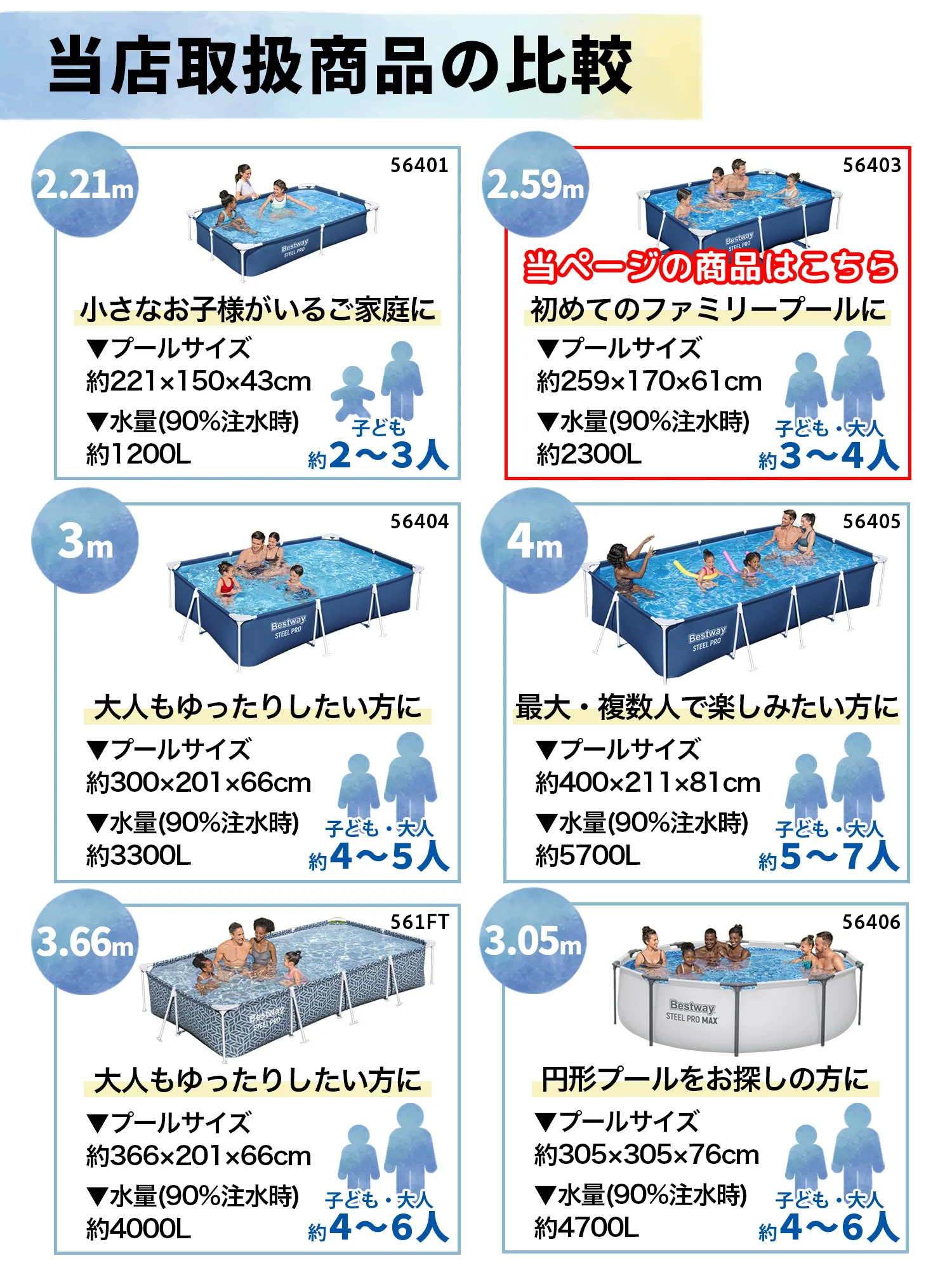 Bestway フレームプール 2.6m 56403 +カバー2.6m 58105 ベストウェイ - Image 3