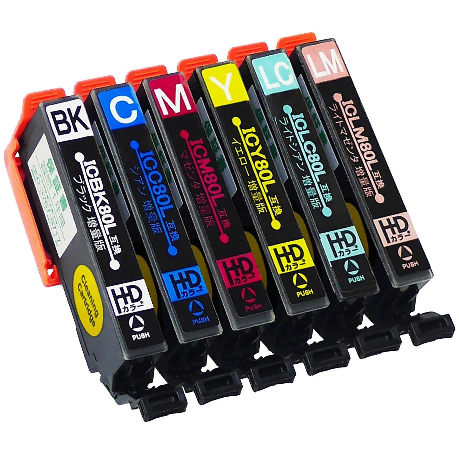 エプソン用 IC80 (とうもろこし)  洗浄カートリッジ 6色セット