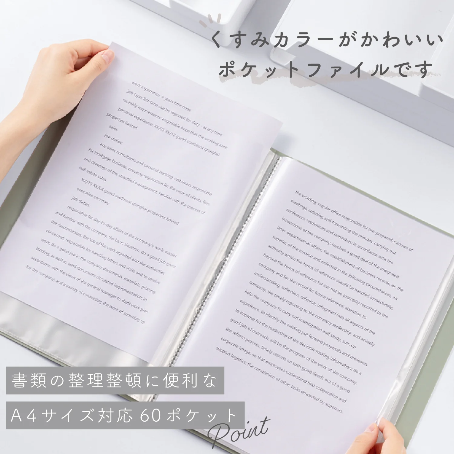 Nusign クリアファイル A4 60ポケット - Image 2