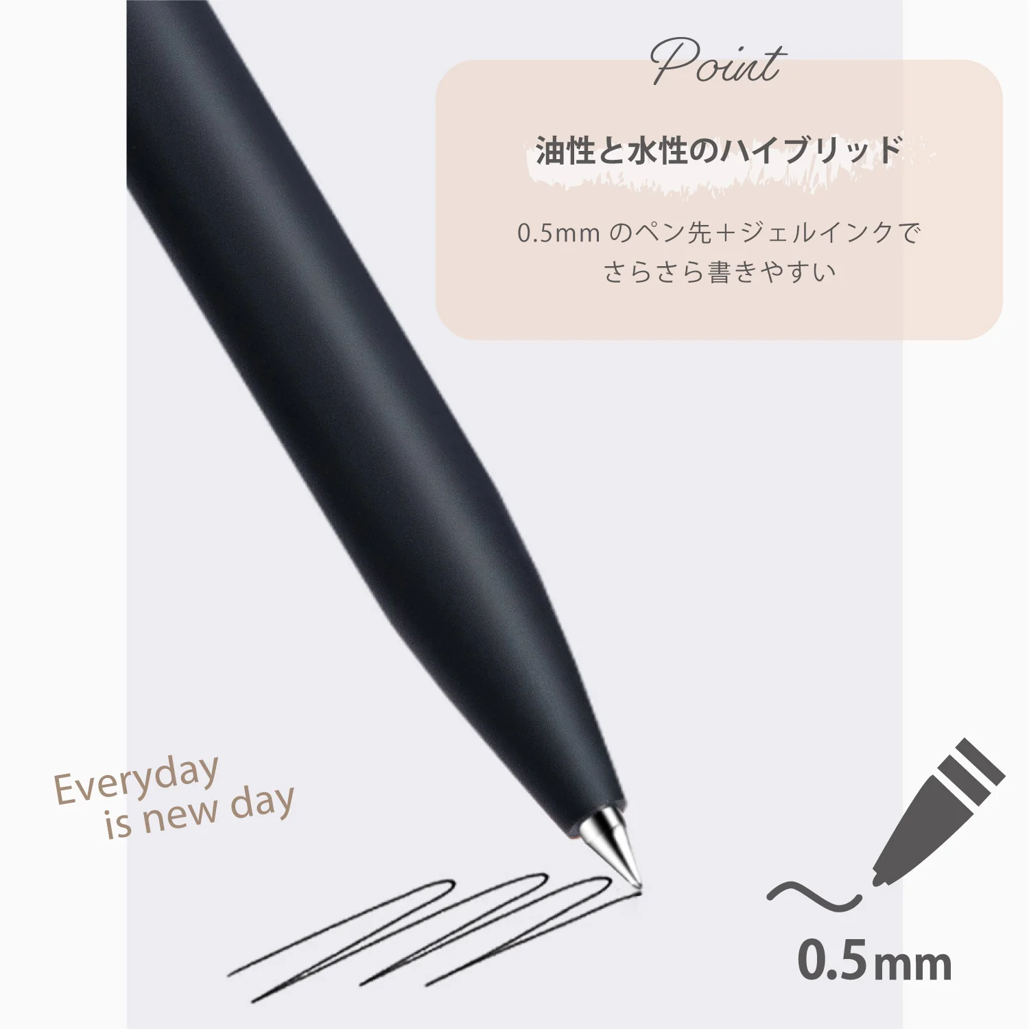 Nusign ジェルインクボールペン 0.5mm 黒インク 箱入り - Image 2