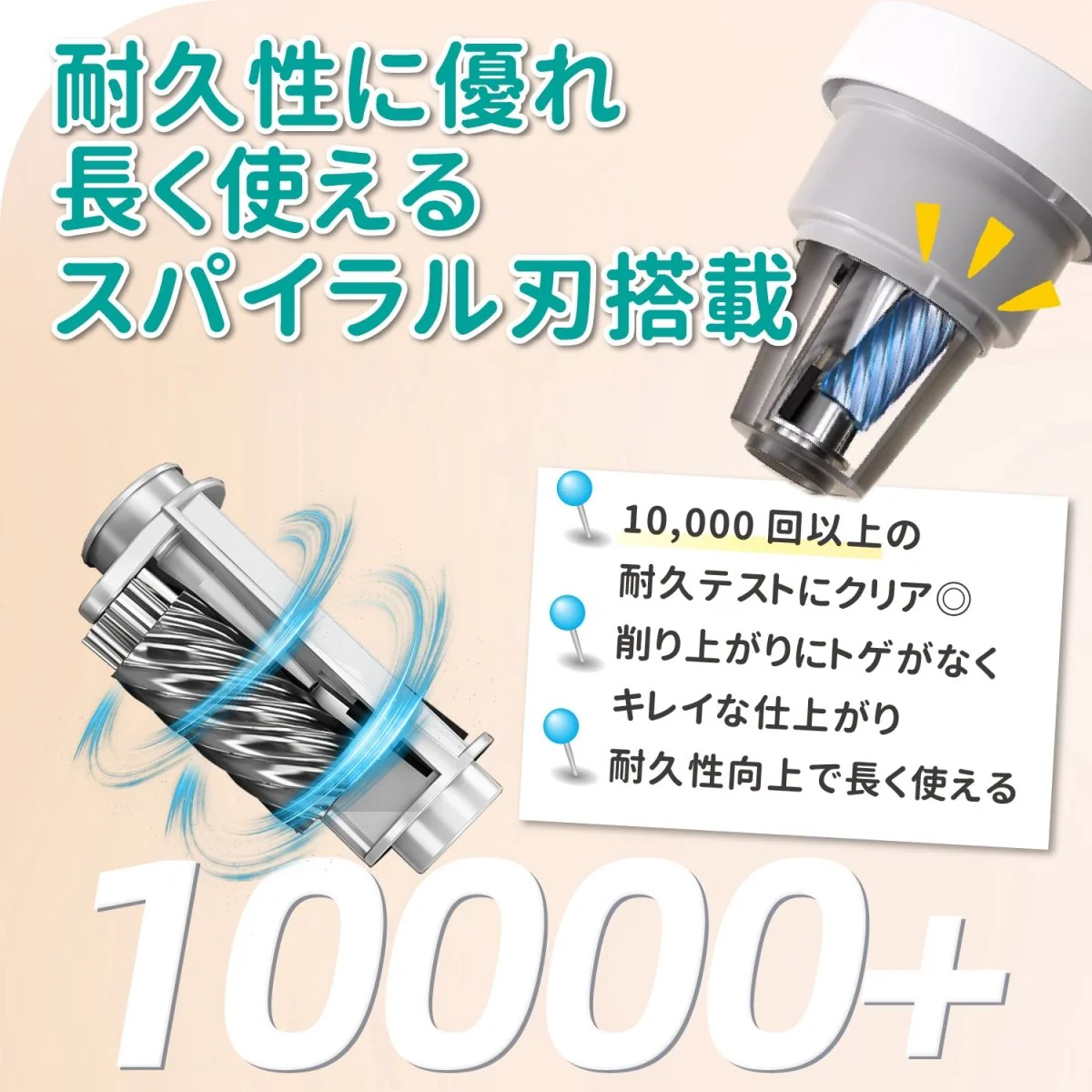 電動鉛筆削り ミルキーホワイト QFP01 - Image 12