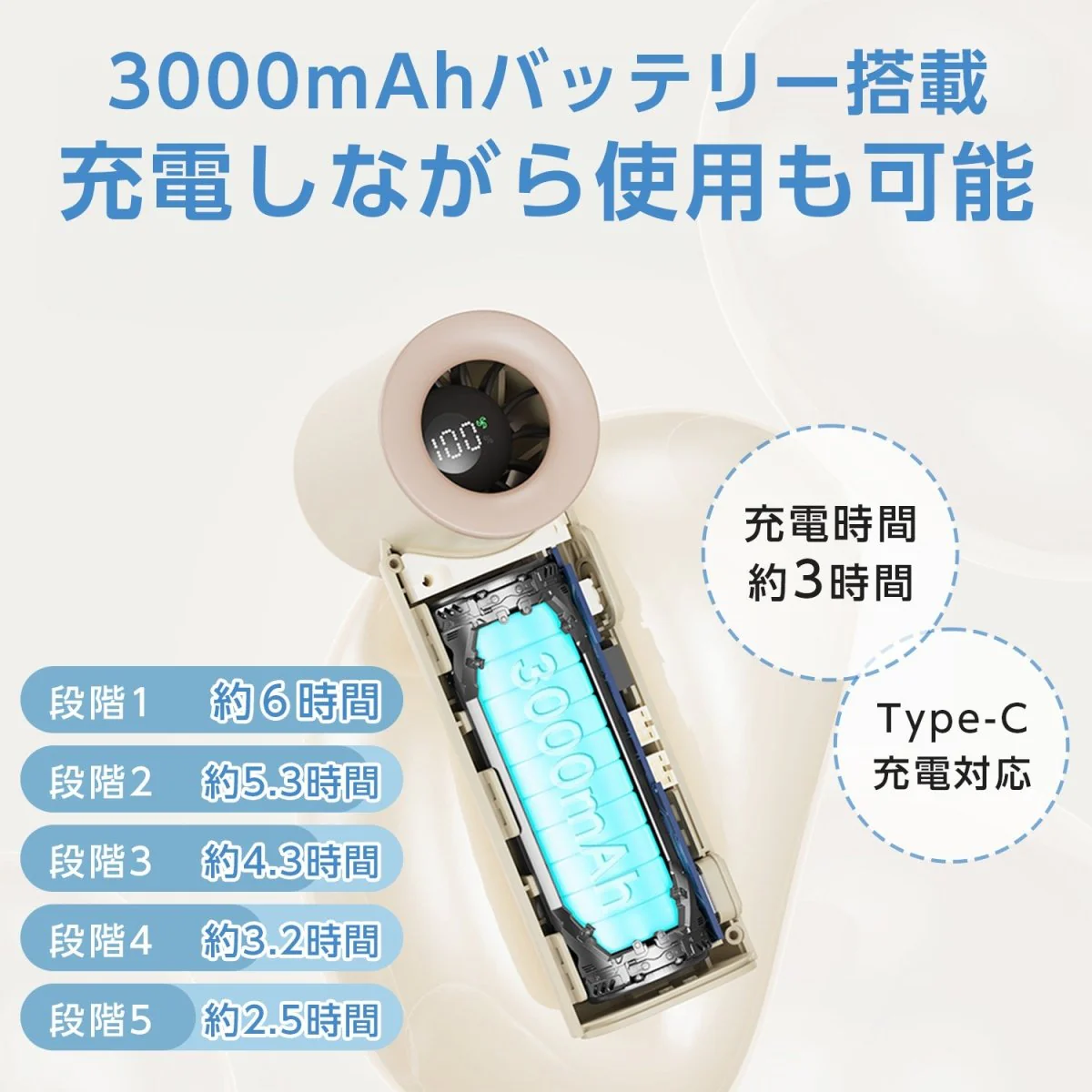 ミニハンディファン 5階段調節 - Image 7