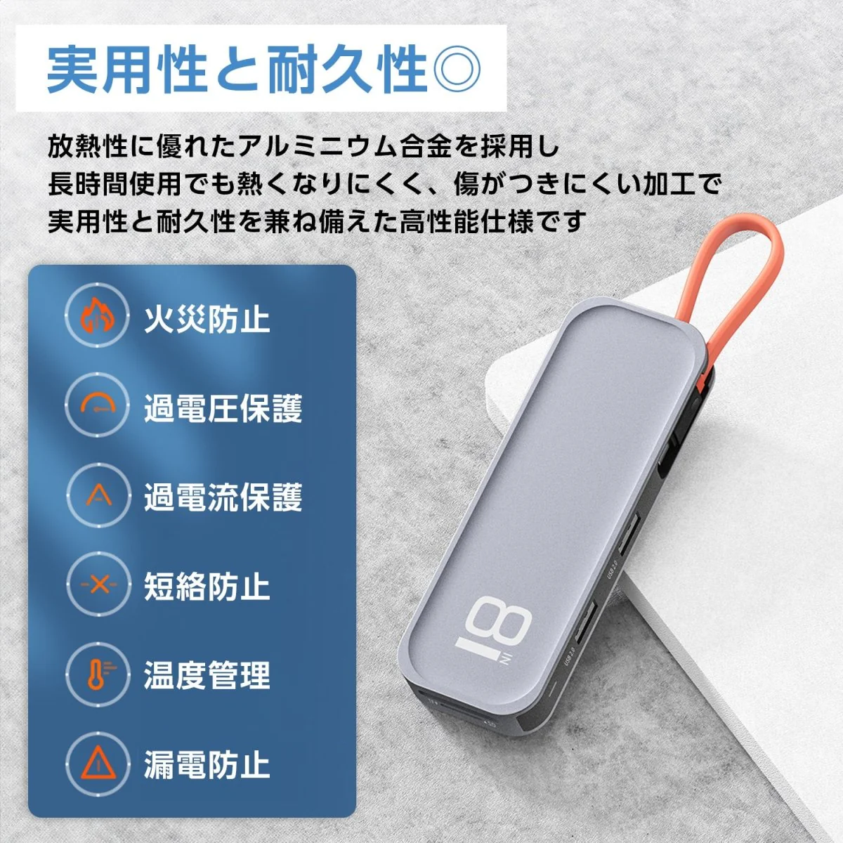 USBハブ 8in1 Type-C HDMI USB-A3.0 SDカード TFカード（microSDカード）対応 - Image 7