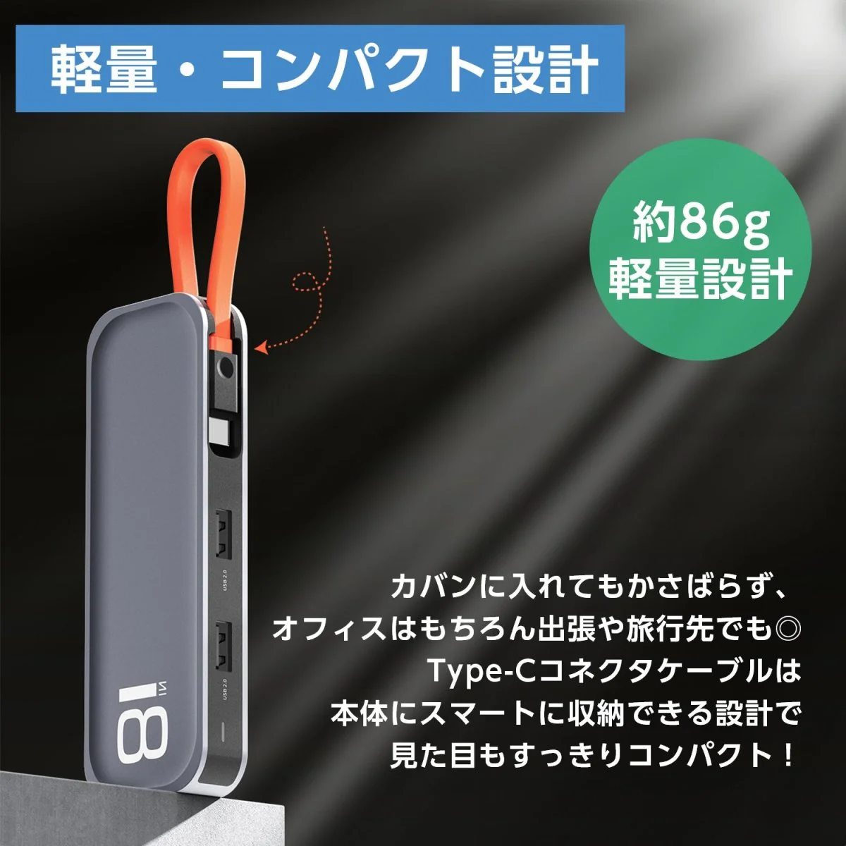 USBハブ 8in1 Type-C HDMI USB-A3.0 SDカード TFカード（microSDカード）対応 - Image 8