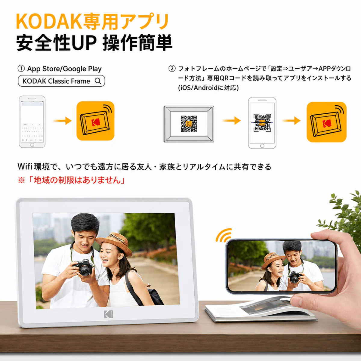 Kodak デジタルフォトフレーム RCF-106H ホワイト - Image 3