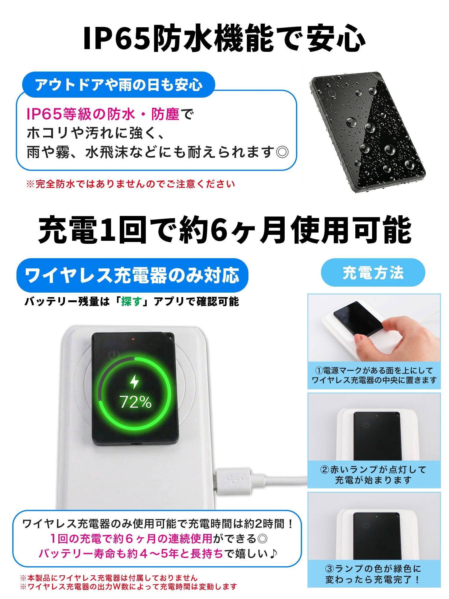 カード型 スマートタグ P11 ブラック 本体 2個セット - Image 9
