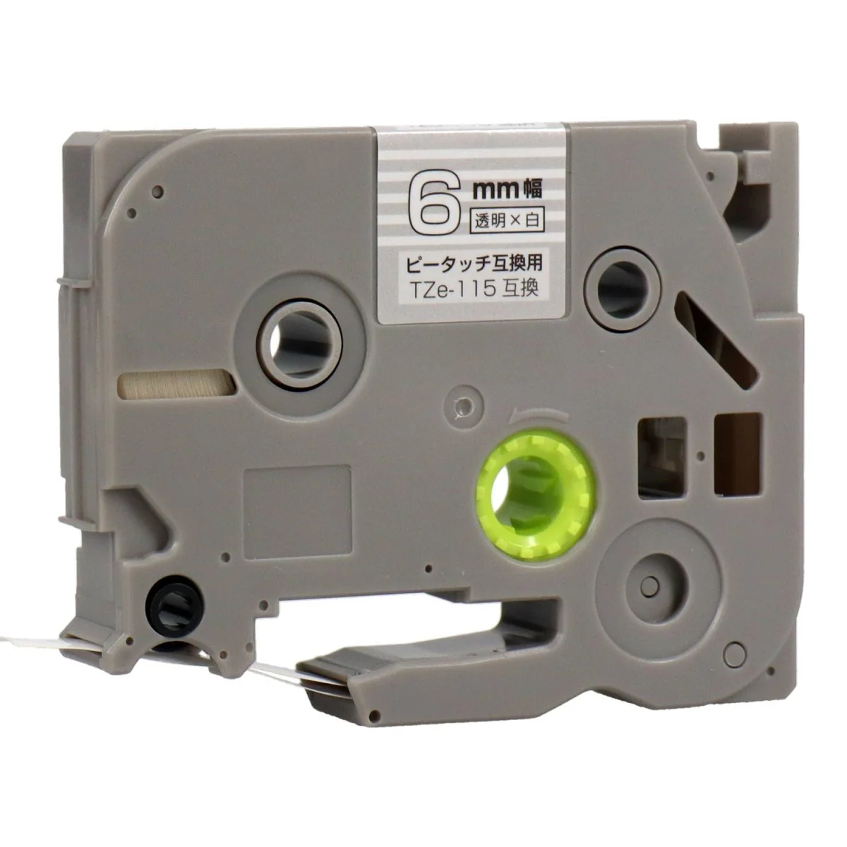 ブラザー用  ピータッチ用互換テープカートリッジ 透明×白文字 6mm - Image 8
