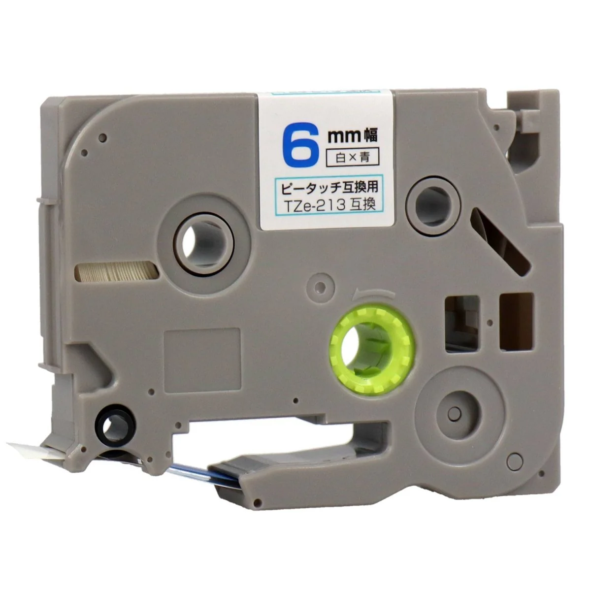 ブラザー用  ピータッチ用互換テープカートリッジ 白×青文字 6mm - Image 8