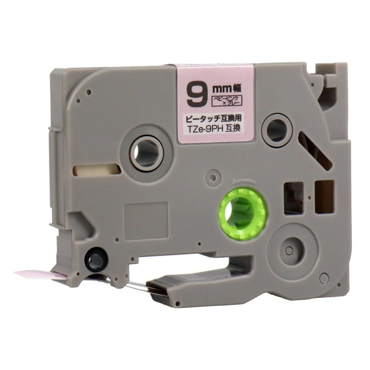 ブラザー用  ピータッチ用互換テープカートリッジ ベビーピンク×グレー文字 9mm - Image 8