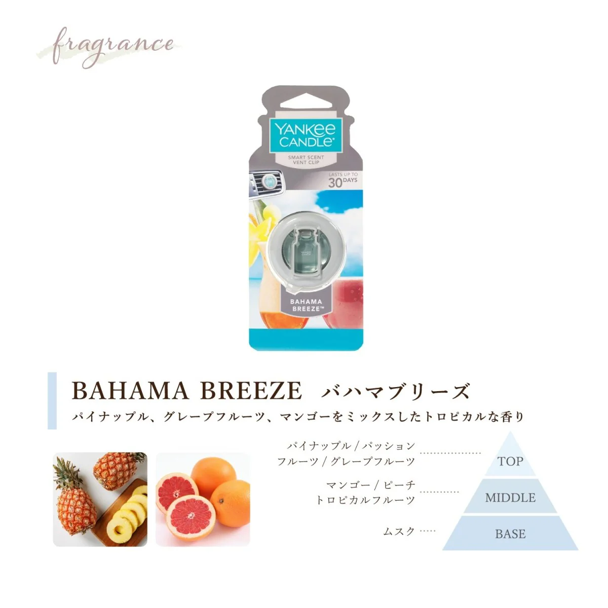 YANKEE CANDLE（ヤンキーキャンドル）カーフレグランスクリップ  バハマブリーズ - Image 3