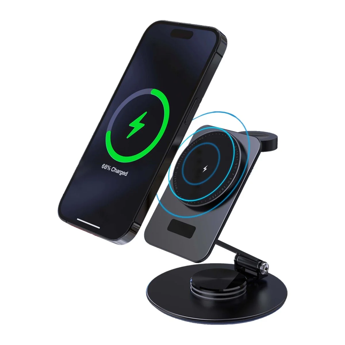 3in1 卓上スタンド型ワイヤレス充電器 360°回転 - Image 13