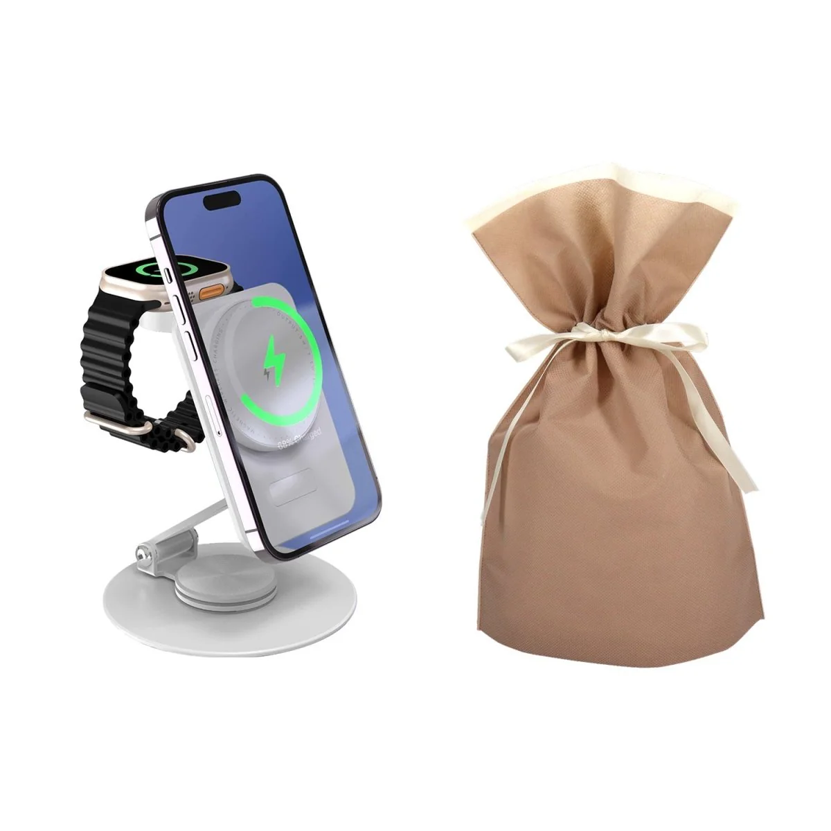 3in1 卓上スタンド型ワイヤレス充電器 360°回転 - Image 16